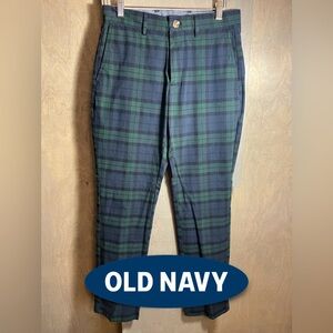 Old Navy Blackwatch Plaid Ultimate Straight Built-In Flex Chino Pants 28x30